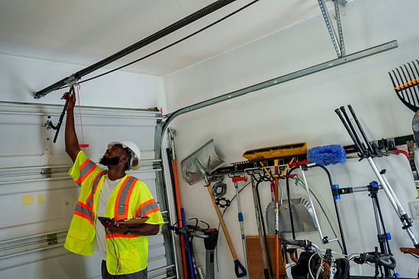 Professional Garage Door Panel Replacement technician working in Brookville, NY